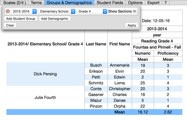 Wiki StudentUnitReport AddGroups Year School Course Sections Showing.png