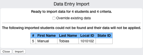 VCAT2 DataEntry Import Student not found.png